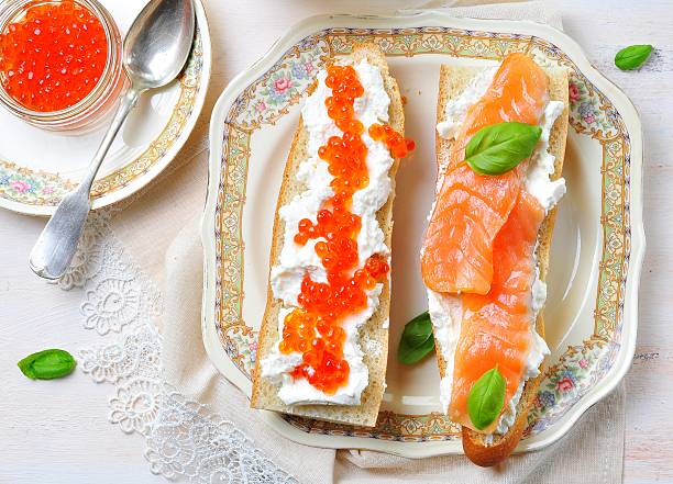 istock sandwiches with soft cheese smoked salmon and caviar 505499498
