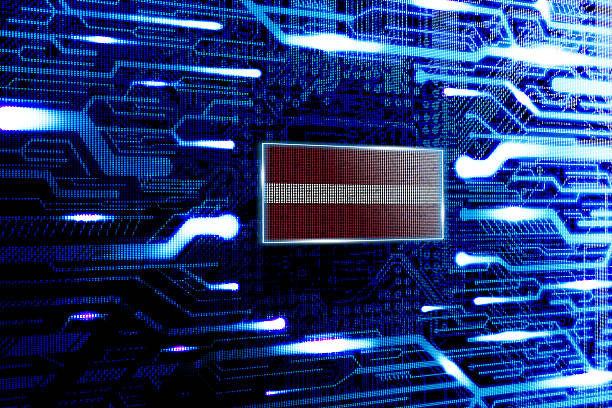 istock Latvia, Riga national official state flag 505499846