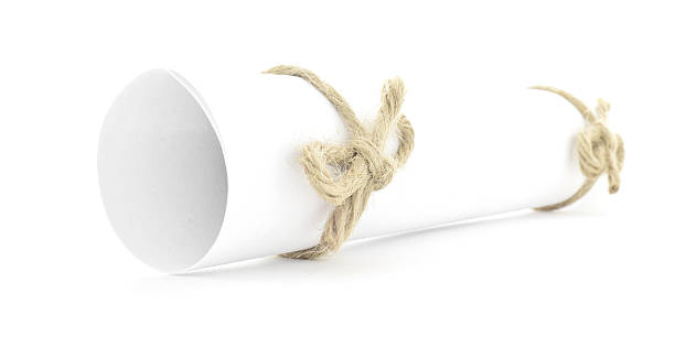 istock White message scroll tied with string, natural nodes couple isolated 505500290