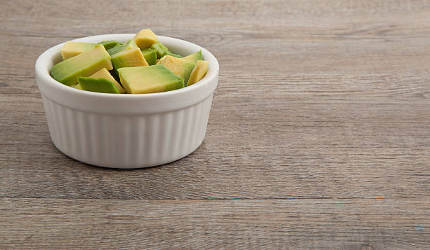 Diced avocado stock photo