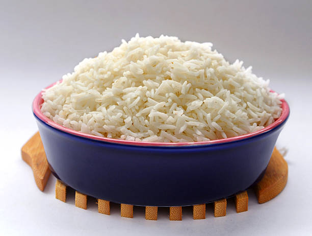 plain gotowany ryż - asia asian culture basmati rice bowl zdjęcia i obrazy z banku zdjęć