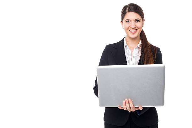 istock Attractive woman in formals working on laptop 505501703