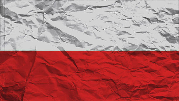istock poland flag paper texture with seam 505506037