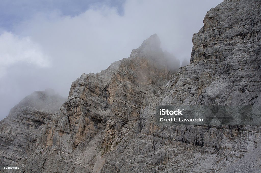 Mountai ridge in clouds Dolomites Brenta Adamello Brenta National Park Stock Photo