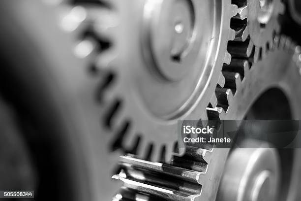 Greasy Gears In The Machine Stock Photo - Download Image Now - Gear - Mechanism, Interlocked, Machine Part