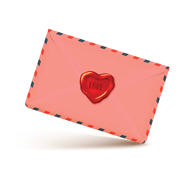 ilustrações de stock, clip art, desenhos animados e ícones de rosa vector realista envelope com selo de cera, carta de amor ilustrações - waxing