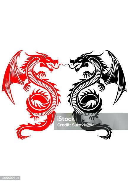 Tribal Dragon Tattoo Stock Illustration - Download Image Now - Dragon, Chinese Culture, East Asian Culture