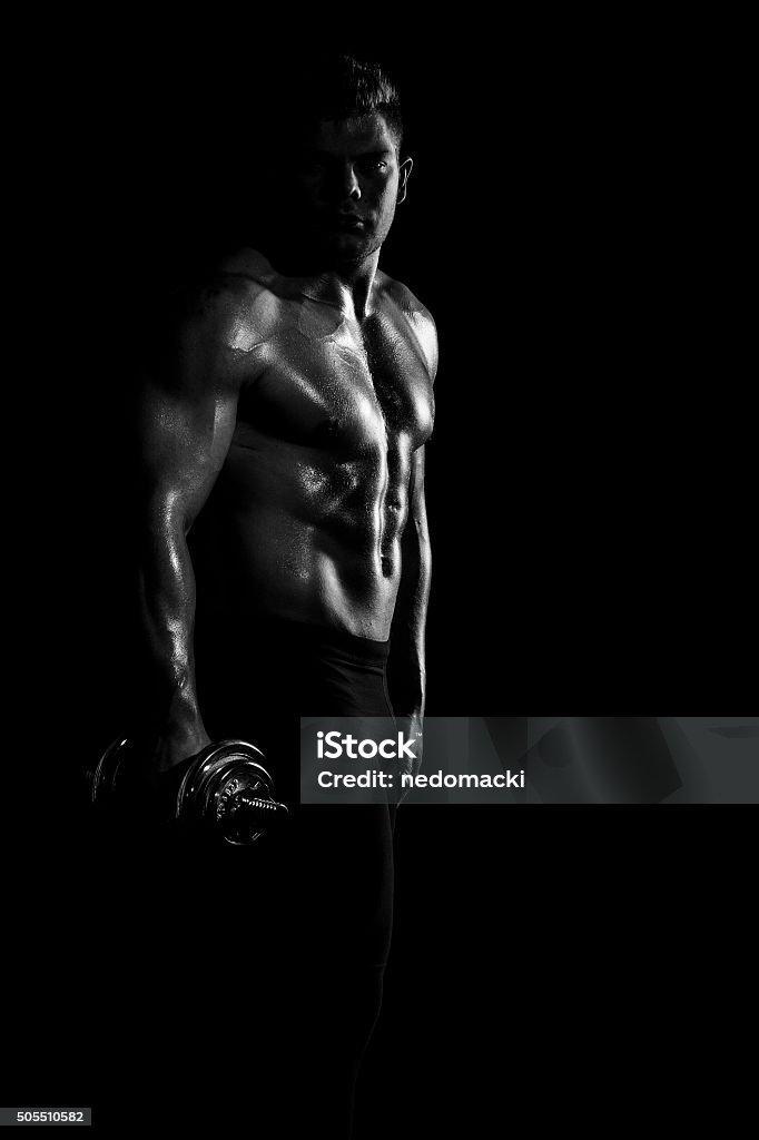 Weight lifting training Abdominal Muscle Stock Photo