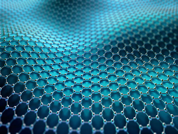 Crystallized Carbon Hexagonal System Several molecules connected, crystallized in the hexagonal system, concept of a carbon structure. nanotechnology stock pictures, royalty-free photos & images