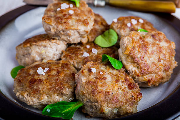 istock Fried pork meatballs on a plate 505517264