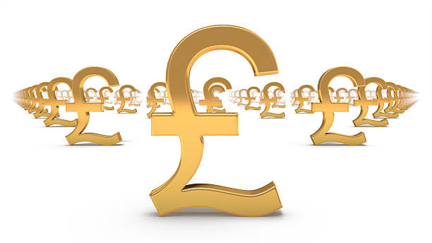 istock Front close-up view of endless Pound Symbols 505518575