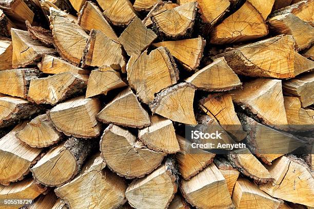 Background Of Chopped Firewood Logs Stock Photo - Download Image Now - Brown, Close-up, Color Image