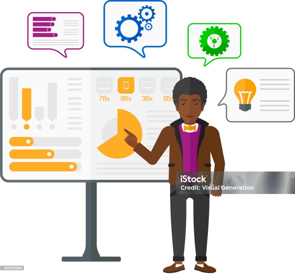 Man Reporting Man Presenting Report Stock Illustration - Download Image Now - Adult ...