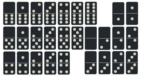 Dominoes Set isolated on white background