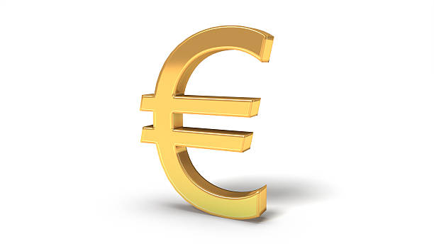 Close-up of a single Euro Symbol stock photo
