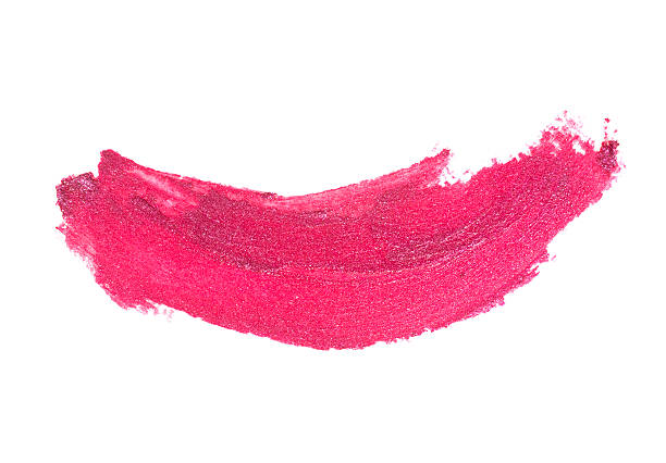 istock Pink lipstick stroke on white paper 505519510