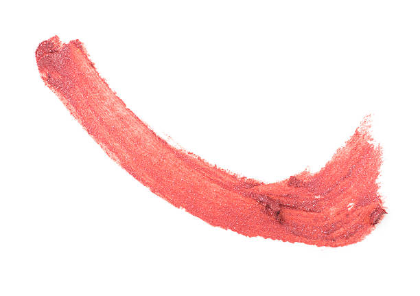 istock Red color lipstick stroke on white paper 505519526