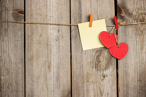 istock Red heart hanging on the clothesline for Valentines Day 505519576