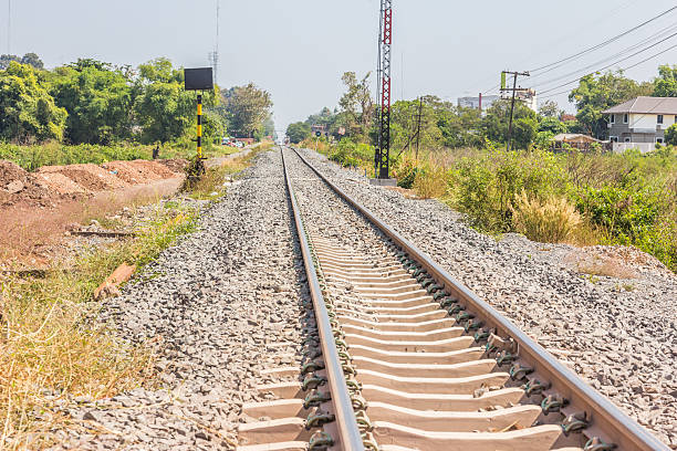 istock Railway in sunny day, Thailand. It is classical railway. 505519608