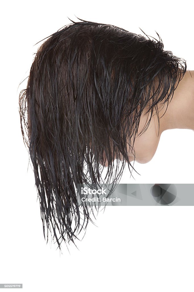 Wet hair Closeup of young woman with wet hair Wet Hair Stock Photo