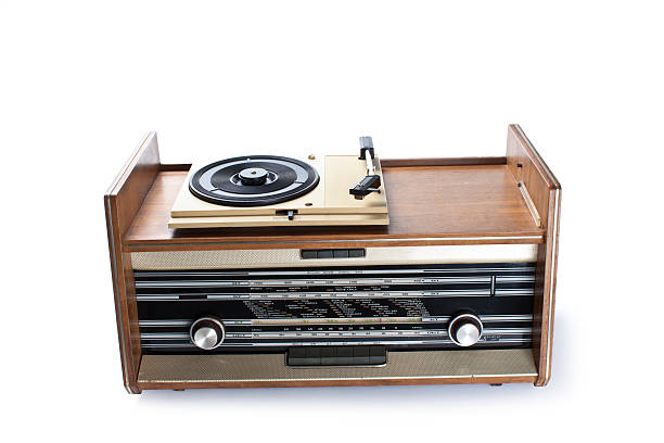 istock Old radio-gramophone Isolated on white background 505520349