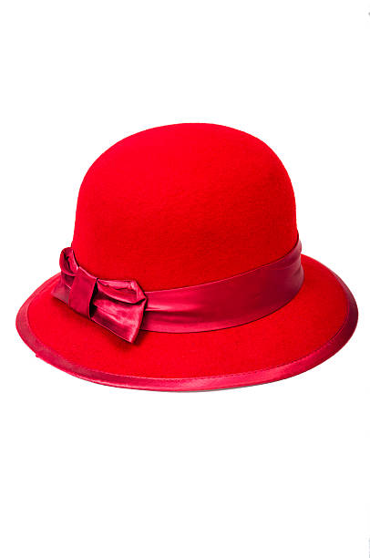 istock Red hat for women isolated on white background 505520485