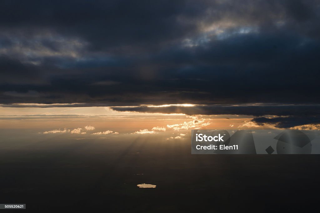 dramatic sunset sky aerial view Above Stock Photo