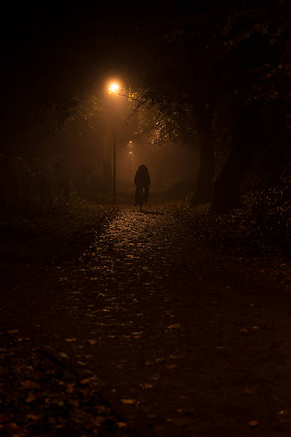 istock Lone cyclist in the darkness 505521468