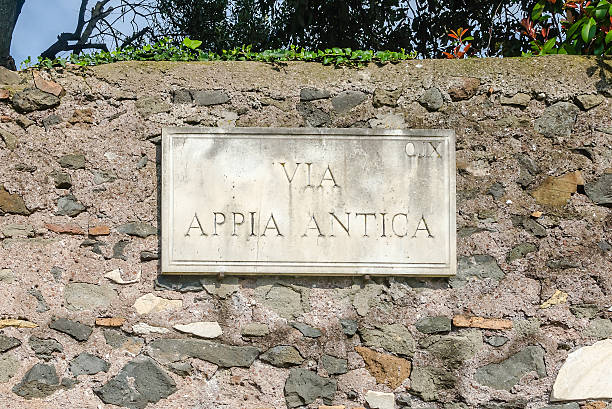 istock Ancient Appian Way sign in Rome, Italy 505521998