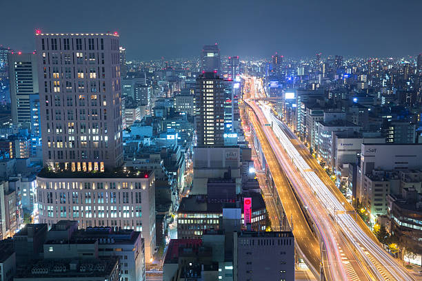 istock Osaka Cityscape at night in Japan 505522247