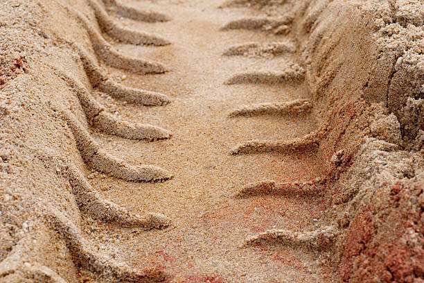 istock Tire Tracks in the Sand 505523833