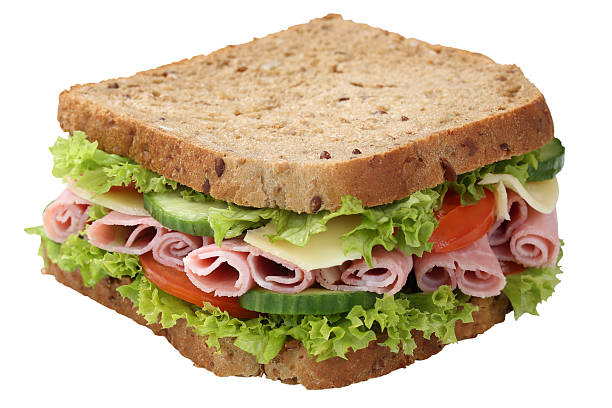 istock Sandwich toast bread for breakfast with ham isolated 505525114