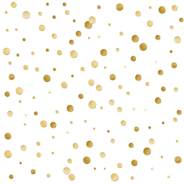 Vector illustration of Seamless scattered shiny golden  glitter polka dot  pattern