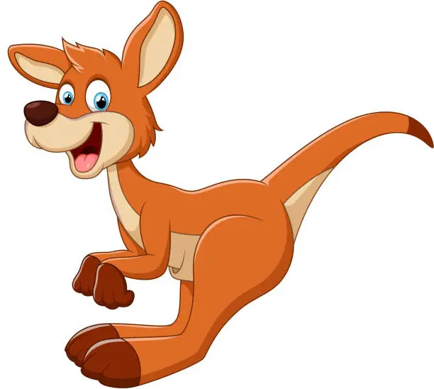 Vector illustration of Jumping kangaroo