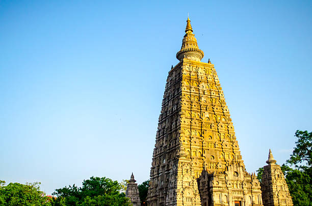 istock Mahabodhigaya temple with blue sky 505532315
