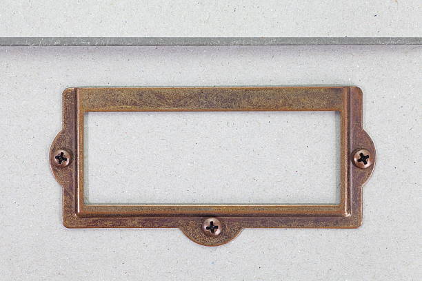 istock antique name plate on a box of shoes 505533091