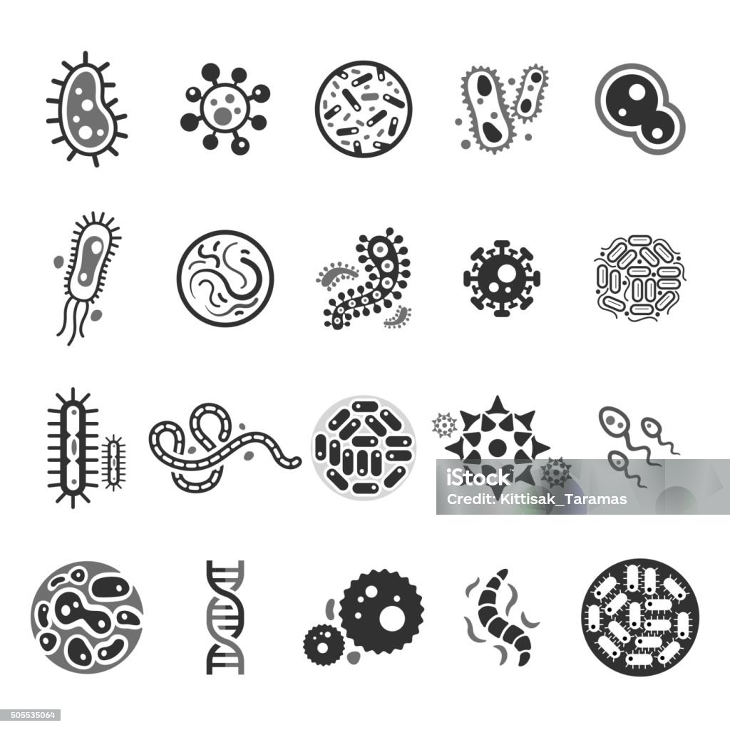 Iconos de las células de Virus. - arte vectorial de Ícono libre de derechos