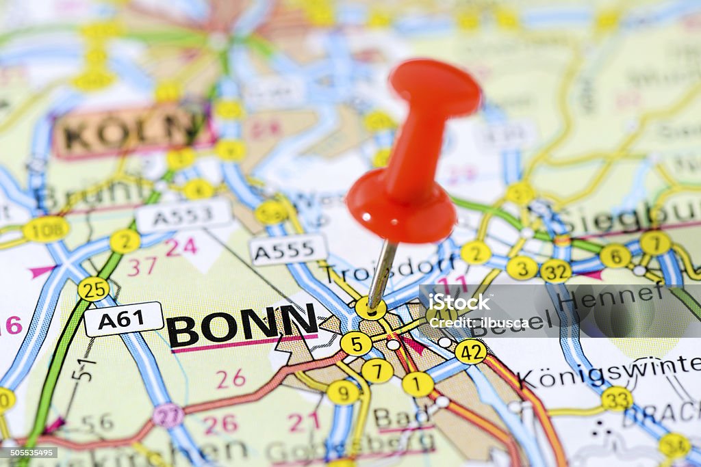 Европейских городов на карте серии: Бонн - Стоковые фото Германия роялти-фри