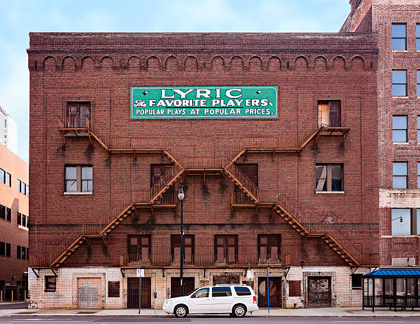 Detroit, Michigan-September 24, 2015:  Abandoned commercial businessess along one of Detroit's major thoroughfares.