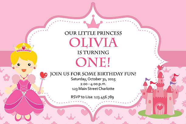 Princess Birthday Party Invitation vector art illustration