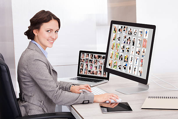 istock Businesswoman Browsing Pictures 505535965