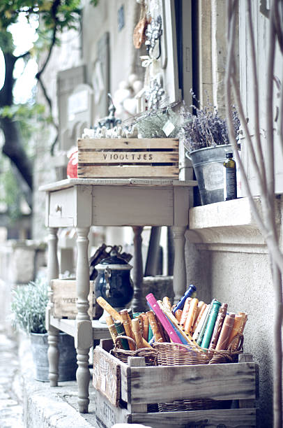 Provencal shop - wooden boxes - Flutes - Flea market - Vintage - Provence