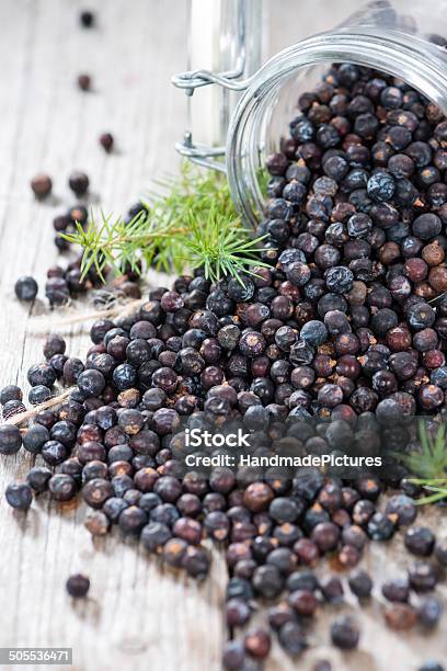 Portion Of Dried Juniper Berries Stock Photo - Download Image Now - Berry, Berry Fruit, Black Color