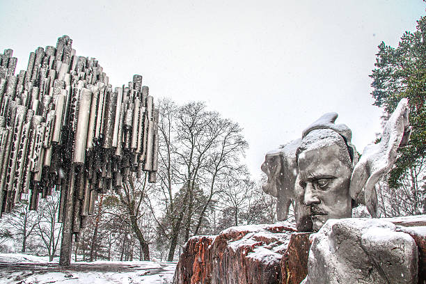 Helsinki, Finland - March 03, 2014 - Sibelius monument, the monument of the Finnish composer Jean Sibelius was designed by Eila Hiltunen and inaugurated in 1967.
