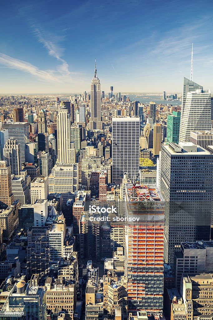 Manhattan aerial view New York City Manhattan aerial view Adulation Stock Photo