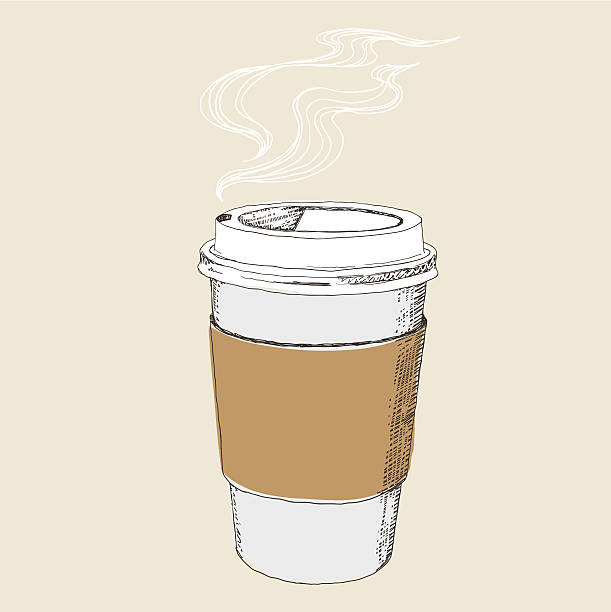 kawa to go - coffee cafe latté cup stock illustrations