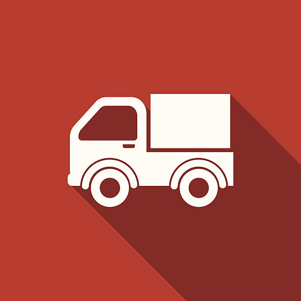 truck icon vector truck icon with long shadow film trailer music stock illustrations