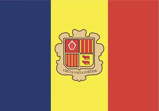 Vector illustration of Andorra Flag