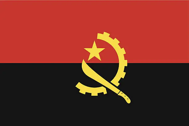 Vector illustration of Angola Flag