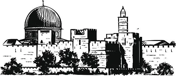 Vector illustration of Jerusalem wall
